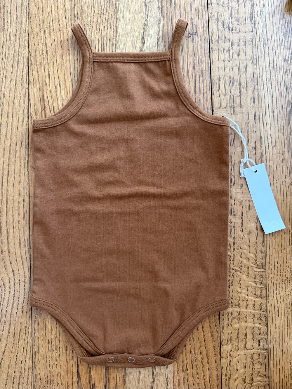 ARQ Brown Sleeveless Baby One-Piece Bodysuit 1 year NWT